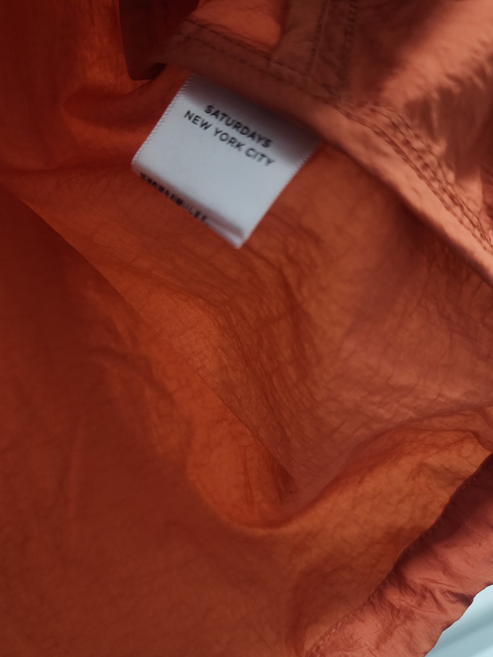 Saturdays New York City Men's Rust Orange Windbreaker Coach Jacket - Picture 5 of 6
